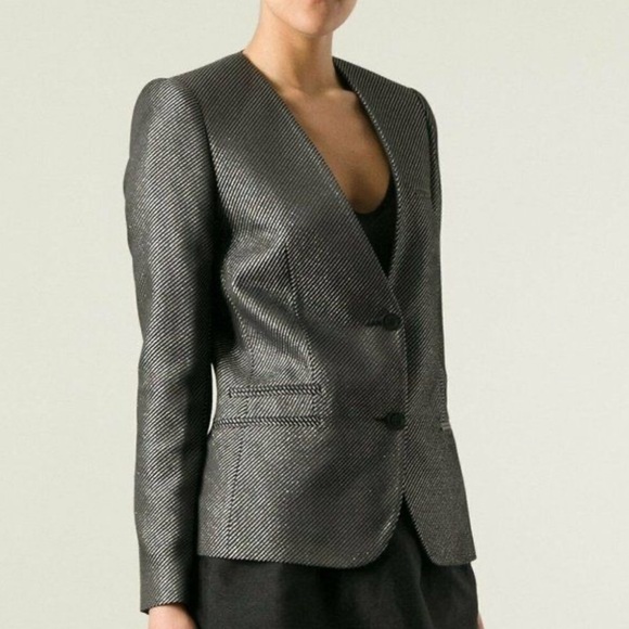 ZADIG & VOLTAIRE Vadim Deluxe Stripe Metallic Jacket - Picture 1 of 11